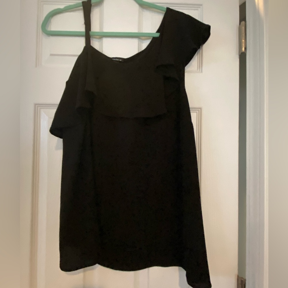 Black one shoulder dress top